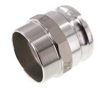 Acoplamiento de acero inoxidable Camlock DN 90 (4'') R 4'' rosca macho tipo F MIL-C-27487