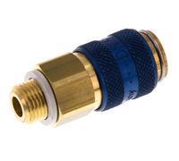 Acoplamiento de aire de latón DN 5 azul enchufe G 1/8 pulgadas macho doble cierre