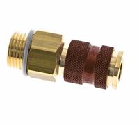 Acoplamiento de aire de latón DN 7.2 (Euro) con codificación marrón Enchufe G 1/2 pulgada Macho