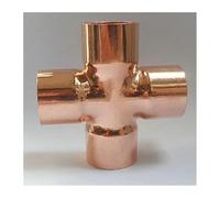Acoplamiento de alimentación de extremo de soldadura de 4 vías, de cobre, de 42 mm de diámetro interior x 1,5 mm de espesor, for plomería, agua, gasóleo y combustible.