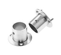 Acoplamiento De Brida Aluminio 2 uds. Soporte de extremo zócalo barra riel colgante for armario, soporte bridas, colgador tubo acero inoxidable 19/22/25/32mm(32mm)