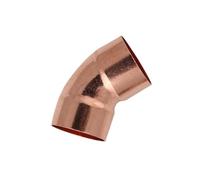 Acoplamiento de codo de 45 grados con alimentación de extremo de cobre de 6,35-133 mm de diámetro interior for soldar(ID 16mm Wall 1.5mm)