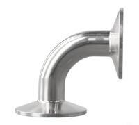 Acoplamiento de codo sanitario de 90 grados, virola de tres abrazaderas de acero inoxidable para sistemas de tuberías de la industria farmacéutica biotecnológica de alimentos, bebidas, 19 mm