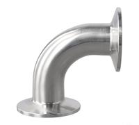 Acoplamiento de codo sanitario de 90 grados, virola de tres abrazaderas de acero inoxidable para sistemas de tuberías de la industria farmacéutica de alimentos, bebidas, biotecnología, industria