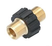 Acoplamiento de conector de manguera macho a macho de latón M22 x 1 para limpiador de alta presión, compatible con accesorios de lavadora a presión Kranzle, adaptador de metal sólido (con funda de