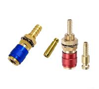Acoplamiento de conexión rápida de latón para tubos de identificación de 8 mm utilizado en sistemas de gas y agua para máquinas de soldadura TIG 12 18 20 27 para mantenimiento industrial (rojo + azul)