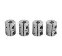 Acoplamiento de eje, paquete de 4 aleaciones de aluminio de 8 x 8 mm, conector flexible tipo tornillo para motor paso a paso, transmisión de par segura para CNC para proyectos de bricolaje de