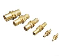 Acoplamiento de manguera de latón, conector de acoplador de tubo recto de 2 vías, para sistemas de fluido de aire, agua, aceite en aplicaciones neumáticas e hidráulicas (14 mm OD)