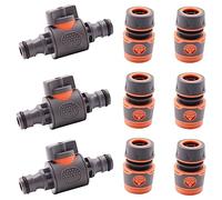 Acoplamiento de manguera, extensión de manguera, conector de manguera de jardín, acoplamiento de manguera de 1/2", conexión rápida con válvula reguladora, para conexión de herramientas de jardín