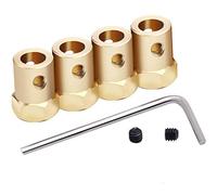 Acoplamiento de motor hexagonal POWERTOOL 4 piezas de conector de acoplamiento de eje extendido de latón con tornillo para conectar eje del motor y rueda hexagonal, etc. (3,17 mm)