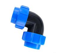 Acoplamiento de polipropileno de 90 grados con rosca para conexión de tubería MDPE en líneas de goteo agrícolas y suministro de agua (20 mm x 20 mm)