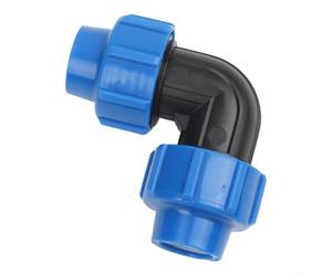 Acoplamiento de polipropileno de 90 grados con rosca para uso de tuberías MDPE en controladores de riego automatizados y sistemas de riego basados en temporizador (20 mm x 20 mm)