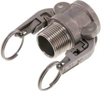 Acoplamiento de seguridad Camlock DN 25 (1'') de acero inoxidable R 1'' rosca macho tipo B MIL-C-27487