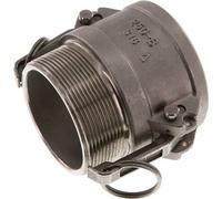Acoplamiento de seguridad Camlock DN 60 (2 1/2'') de acero inoxidable R 2 1/2'' rosca macho tipo B MIL-C-27487