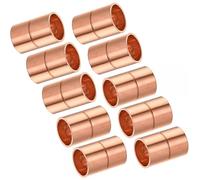 Acoplamiento De Tubería Cobre, Adaptador Conexión Recta ID 6,35mm-32mm, Espesor Pared 0,8mm/1mm, Soldadura for Fontanería, 10 Uds(ID22*T0.8mm)