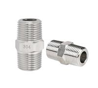 Acoplamiento de tubería de alta presión de acero inoxidable 304 con rosca macho BSPT, BSPP, BSP y NPT de 1/8", 1/4", 3/8", 1/2", 3/4", 1"(316 Stainless Steel,BSPT1I2-NPT1I2)