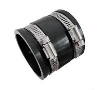 Acoplamiento de tubería de goma flexible con bandas de acero inoxidable, conector de ventilación de drenaje de 1 pulgada compatible con tubos de hierro fundido y acero de PVC, ABS, cobre, paquete de 2
