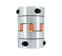 Acoplamiento del eje de la mandíbula abrazadera, 1 pieza D65 L90 Acoplador ciruela aluminio 4 mandíbulas flexible Tornillo bola CNC motor Conector Junta(16mm to 17mm)