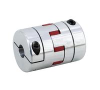 Acoplamiento del eje de la mordaza abrazadera, 3 mordazas D40L65 Acoplador Aluminio Ciruela flexible Conector motor CNC con junta chavetero 5 mm(19mm to 17mm)