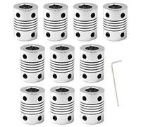 Acoplamiento flexible de 6 mm a 6 mm de longitud de 25 mm de aleación de aluminio para impresora 3D y máquina CNC, paquete de 10 (incluido en inglés)