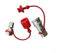 Acoplamiento hidráulico serie B NPT3/8 carbono acero junta(E) | NPT1/4 pulgadas, bloqueo de bola, válvula automática, acero al carbono, tapa a prueba de polvo, gris