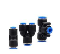 Acoplamiento rápido para tubería de aire, paso recto, cabezal reductor en T, compatible con varios tamaños: PW6-4, PW8-4, PW8-6, PW10-6, PW10-8, PW12-8 y PW12-10(PW12-10)