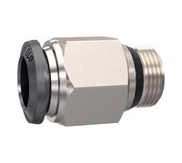 Acoplamiento recto »universal short», 3/8, llave de A de 10 mm de diámetro, sellado cónico, presión de trabajo de 0,99 hasta 20 bar, latón niquelado.