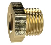Acoplamiento reductor, modelo corto, G 2 1/2 a, G 2 i, SW 80, latón, presión de trabajo máx. 25 bares, temperatura de funcionamiento Máx. 150 °C.