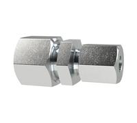 Acoplamiento reductor recto, diámetro exterior del tubo de 18/10 mm, PN máx. 315 bar, SW1 27, SW2 32, SW3 19, acero galvanizado.