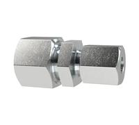 Acoplamiento reductor recto, manguitos de diámetro exterior de tubo de 20/14 mm, PN máx. 400 bar, SW1 32, SW2 36, SW3 27, acero galvanizado.