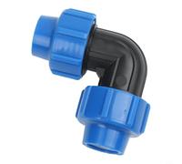 Acoplamiento roscado PP de 90 grados para tubería de MDPE en instalaciones de gestión de escorrentía de granja orgánica y colección de lixiviados de compost (20 mm x 20 mm)