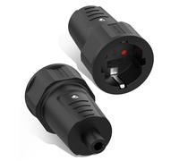 Acoplamiento Schuko IP44, 2 unidades de protección 250 V/16 A con boquilla anti-torceduras para cable 8 mm