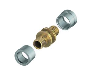 Acoplamiento TECEfloor con manguitos de presión para tubos de plástico macizo, 77220016, Versión: Dim. 16x16, expansor 16, horquillas de prensado 16