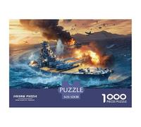 Acorazado Batalla Naval Puzzle de 1000 Piezas Papel para Adultos Escena de Guerra Regalo Familiar 52x38cm/1000pcs