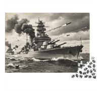 Acorazado de la Segunda Guerra Mundial Puzzle 1000 Piezas Reciclable Papel Barco de Guerra Bismarck Puzzles para Adultos Accesorios de Juego de Fiesta Developing Boy & Girl‘s Intelligence Ed/1000pcs