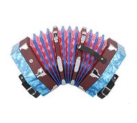 Acordeón Acordeon Concertina Instrumento Profesional Acordeón para adultos principiantes con correa de mano ajustable, suministros de instrumentos musicales (Azul cielo)