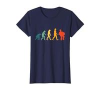 Acordeón acordeón evolución músico Retro Vintage Camiseta, Mujer, Azul Marino, M