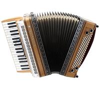 Acordeón Alpenklang Pro III 96 (Teclas Estírica, 34 teclas de agudos, 96 bajos, bajos Helikon, fuelle blanco) Aliso