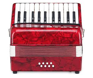Acordeón Classic Cantabile Secondo Junior 8 Bajos (22 Teclas de Agudos, 8 Teclas de Bajos, in orrea y funda) rojo