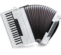 Acordeón Classic Cantabile Secondo V, 96 bajos, blanco perlado; 37 teclas de agudos (G-g''), 3 voces, 5 registros. Ideal para principiantes. Incluye funda y correas. Para escuela y uso doméstico. OK!