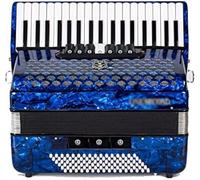 Acordeón Con Cambios De Tono De Varios Niveles Contiene 96 Bajos/37 Teclados, Con Bolsa + Correa, Enseñanza De Interpretación Profesional Para Adultos,Azul,Hilarious123