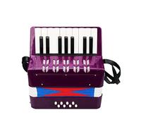 Acordeón de 17 teclas, 8 bajos, pequeño acordeón, instrumento musical educativo para principiantes, regalo de cumpleaños