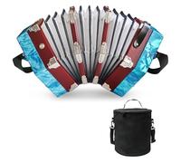 Acordeón de 20 botones para adultos/niños, acordeón profesional para principiantes, correa de mano ajustable, accesorios de instrumentos musicales con bolsa de transporte, armónica, guantes, paño de