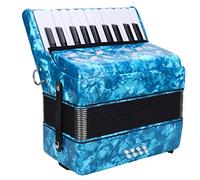 Acordeón de 22 teclas,8 bajos para principiantes, acordeón de madera de arce, con correa ajustable, cumple las dimensiones estándar internacionales