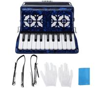 Acordeón de 22 Teclas y 8 Bajos, Instrumento de Acordeón de Color Brillante con Calidad de Sonido Pura, Teclas de Textura de Piano Negro Acordeón Profesional Cuerpo de Madera