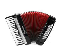 Acordeón de 37 tonos 96 bajo piano acordeón con correa, instrumento educativo para principiantes y estudiantes (negro)