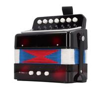 Acordeón de Botones para Principiantes, 7 Teclas de Control, Instrumentos Musicales de Acordeón para Niños, Desarrollo de la Primera Infancia (BLACK)