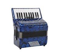Acordeón de Celuloide para Principiantes, Instrumento de Teclado de Piano ABS de 26 Teclas y 48 Bajos, Toca Libremente con Botón de bajo Sensible, Fuelle de Piel de Vaca