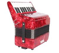 Acordeón De Piano De 22 Teclas Y 8 Bajos, For Presentaciones En El Escenario, Correa Retráctil Y Bolsa De Almacenamiento, For Amantes De Los Instrumentos Musicales(Red)