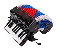 Acordeón de Piano Instrumento Musical de 17 Teclas y 8 Bajos con Correa de Cuero Retráctil, Instrumentos de Resorte de Entrenamiento de Ritmo